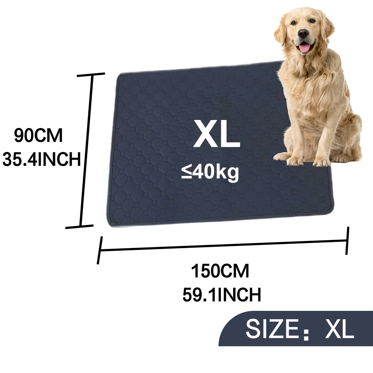 Absorbent Dog Urine Pads Reusable Dogs Pee Mat Waterproof Dog Diaper Mat for Car Seat Cover Anti Slip Training Pet Accessories